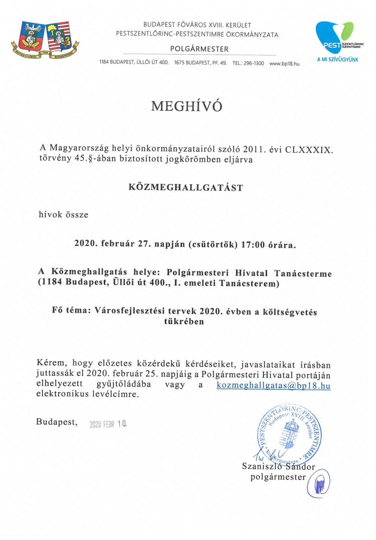 Közmeghallgatás 2020február27 meghívó
