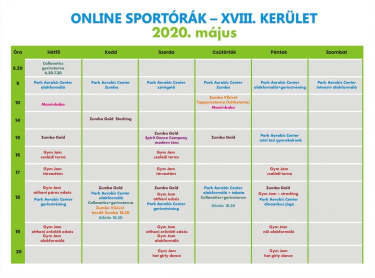 online órarend május 1140