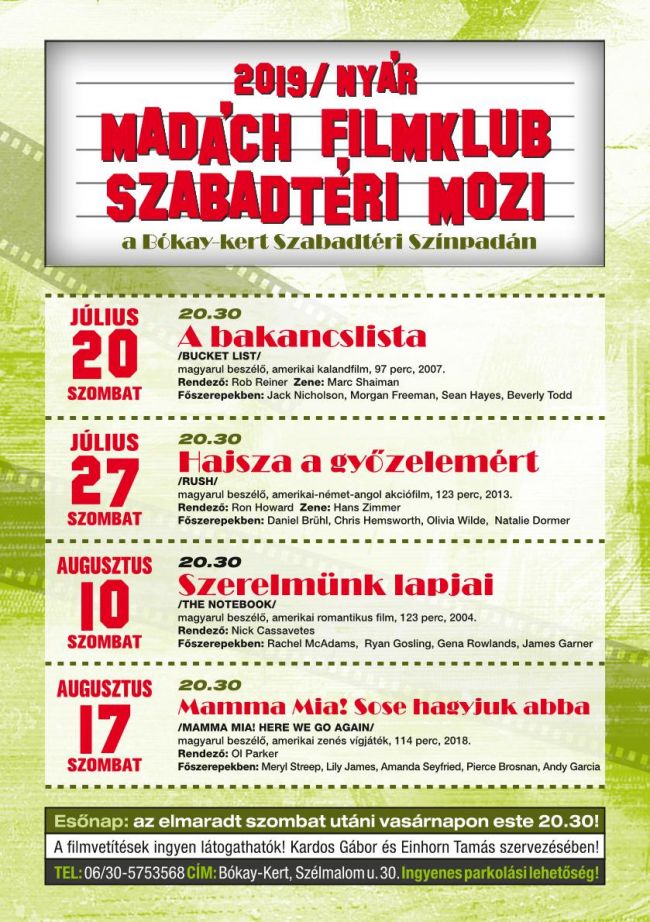 BP18 szabadteri mozi 2019 plakat