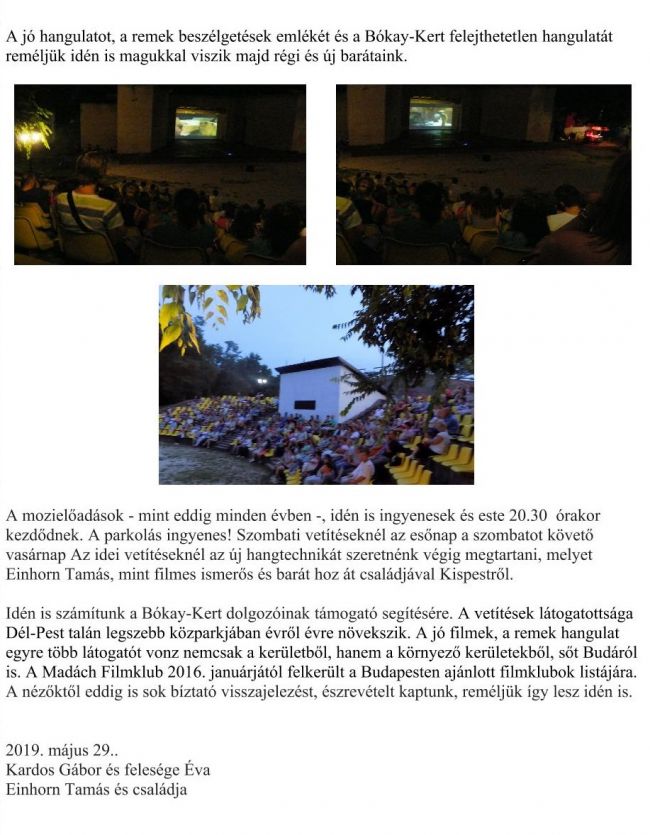 Szabadtéri Mozi 2019. Remek hangulat2 