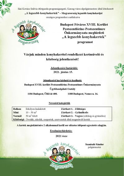 &quot;A legszebb konyhakertek&quot; program